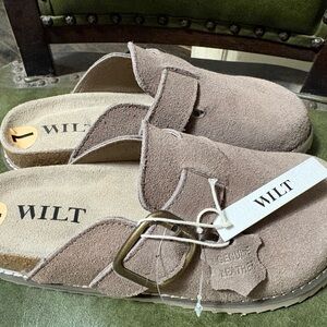Wilt Women's Suede Mules - Taupe
